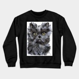 Black Furry Persian Cat Crewneck Sweatshirt